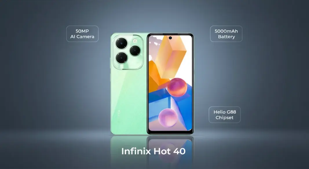 The Infinix Hot 40 offers a 6.78-inch display, Helio G88 chipset, 50MP triple camera, and 5000mAh battery at an affordable price in Pakistan.