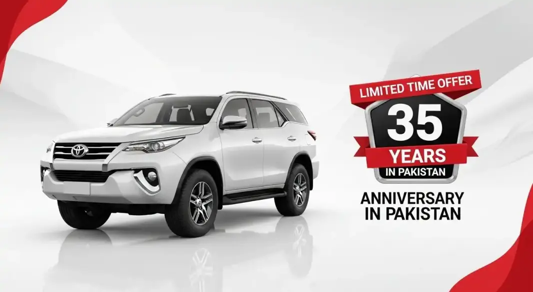 Toyota Fortuner SUV displayed with special limited-time price offer in Pakistan