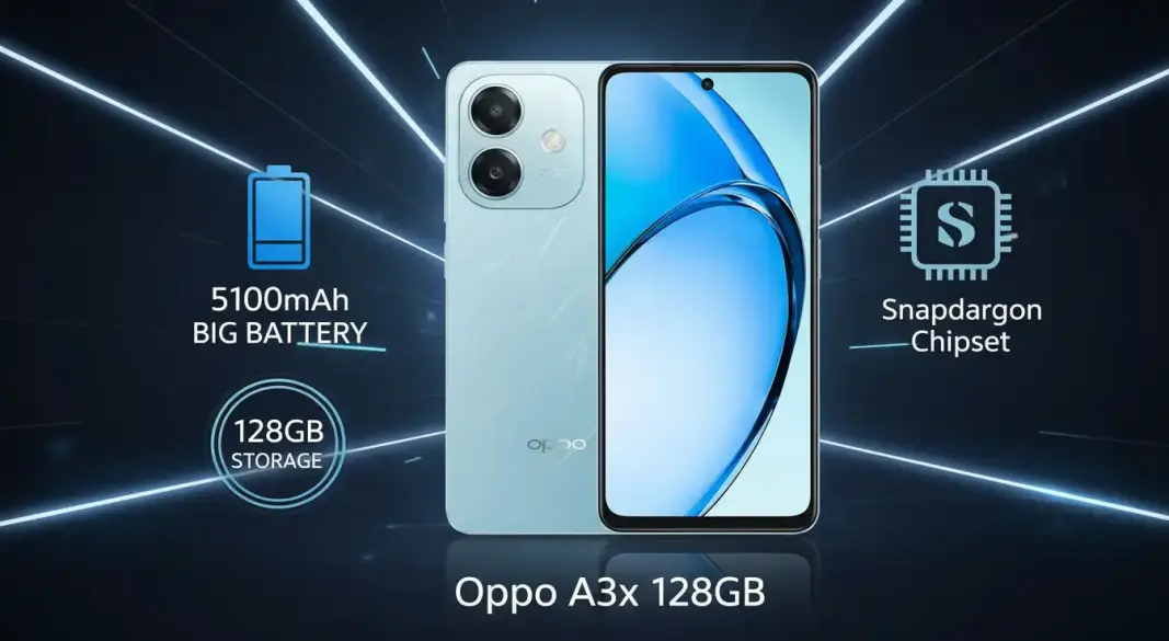 Oppo A3x 128GB smartphone with large display and big battery
