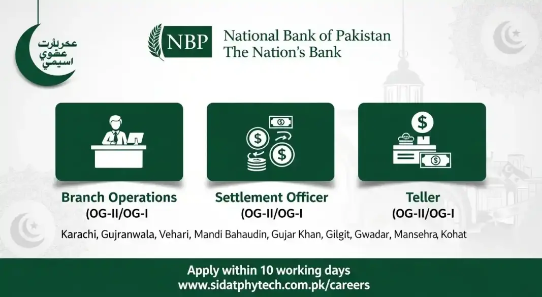 National Bank of Pakistan recruitment advertisement for banking positions