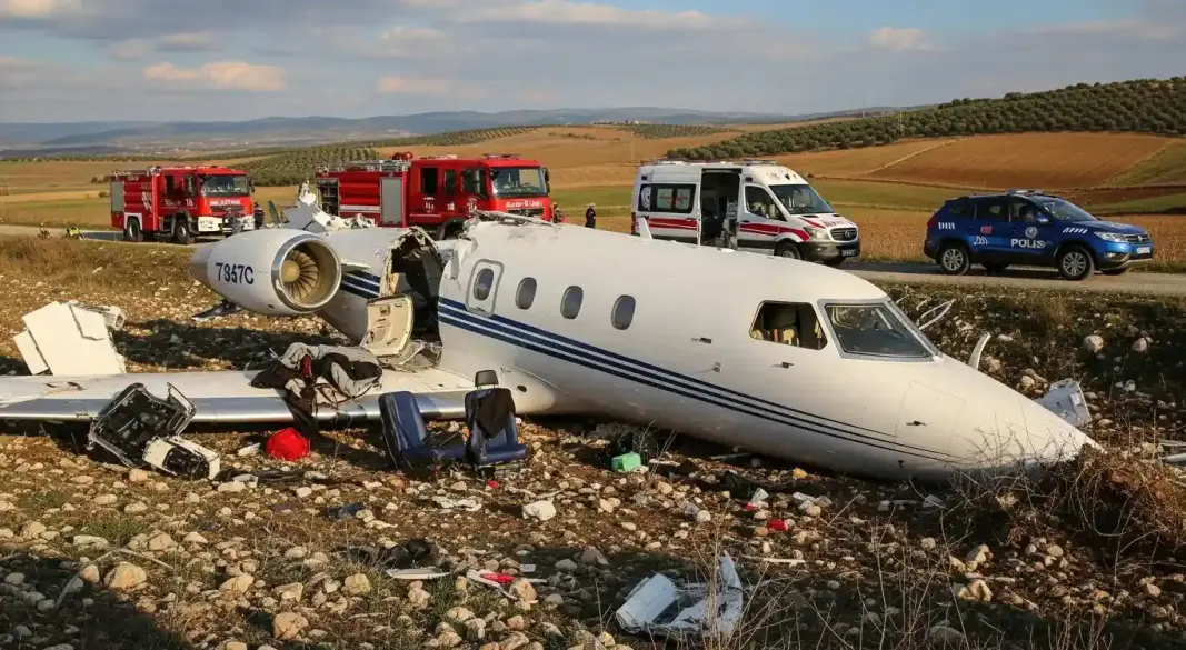 Libyan military plane crash site in Turkiye